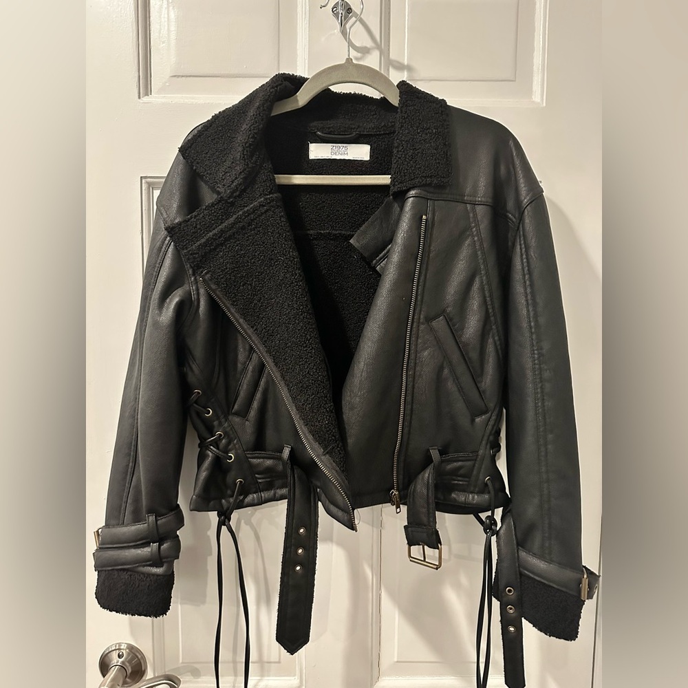 SOLD Zara Faux Leather Cropped Jacket
